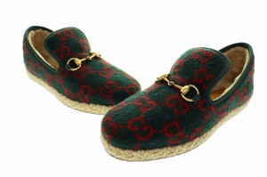 【中古】グッチ GUCCI ホースビット ウール モカシン ローファー サイズ 38 エスパドリーユ 231215