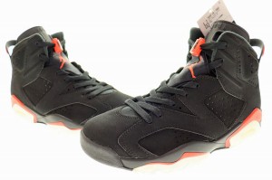 【中古】未使用品 ナイキ NIKE AIR JORDAN 6 RETRO BLACK INFRARED 2019 25.5cm 384664-060 230815