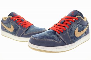 【中古】未使用品 ナイキ NIKE AIR JORDAN 1 LOW SE DENIM 2021 27.5cm DH1259-400 エア ジョーダン デニム 240116