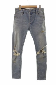 【中古】バルマン BALMAIN  skinny ダメージ クラッシュデニム パンツ 5254Z035 【ブランド古着ベクトル】240227☆AA★ メンズ