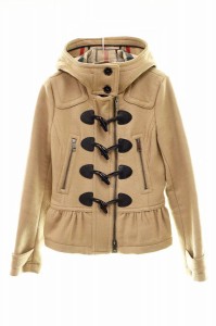 【中古】バーバリーブリット BURBERRY BRIT 裾フリル ショート ダッフルコート 【ブランド古着ベクトル】240217● レディース