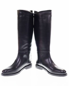 【中古】パスクッチ PASCUCCI 23AW ロングブーツ 23.5cm 9439 ブラック レザー ローヒール イタリア製 240318 ●