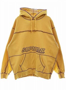 【中古】シュプリーム SUPREME 22SS COVERSTITCH HOODED SWEATSHIRT DUSTY GOLD L スウェット パーカー 240410 ☆AA★