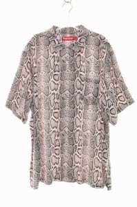 【中古】シュプリーム SUPREME 24SS Snake S/S Shirt XXL サイズ Pink スネーク 半袖 シャツ ピンク 240510☆AA★