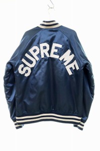 【中古】シュプリーム SUPREME 13SS Champion Satin Jacket M サイズ Navy 希少 2013 チャンピオン 240510☆AA★