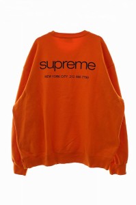 【中古】シュプリーム SUPREME 23AW NYC Crewneck クルーネックスウェット XL オレンジ　240424☆AA★ メンズ