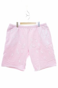 【中古】シュプリーム SUPREME 21SS Embroidered S Sweatshort XL Light Pink スウェットショーツ 240524☆AA★