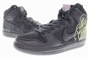 【中古】ナイキ NIKE SB × Faust DUNK HIGH PRO QS BLACK 26.5cm DH7755-001 ファウスト コラボ ダンク ハイ 240504