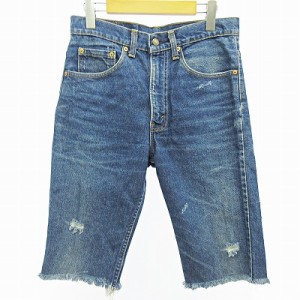 【中古】リーバイス Levi's 517 ショートデニム デニムパンツ ジーンズ ジーパン ショーツ ハーフ ダメージ加工 USA製 インディゴ 31