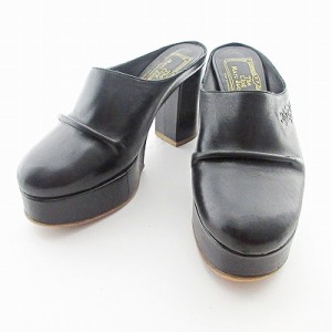 【中古】マークジェイコブス MARC JACOBS THE CLOG 70MM ザ クロッグ サボ プラットフォーム サンダル 厚底 ブラック 黒 36 23cm