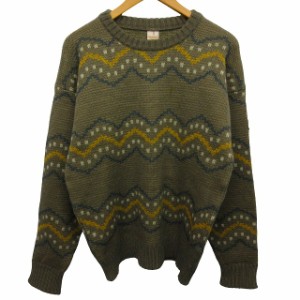 【中古】トラサルディ TRUSSARDI ヴィンテージ ウール モヘア混 セーター ニット イタリア製 茶系 52 約L〜LL 0119 