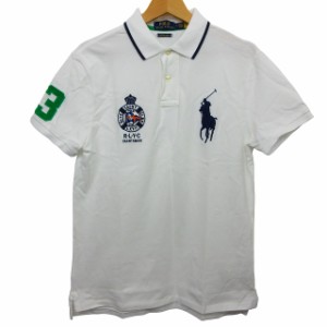 【中古】ポロ ラルフローレン POLO 近年モデル 美品 ビッグポニー ポロシャツ 鹿の子 国内正規 半袖 白 ホワイト M