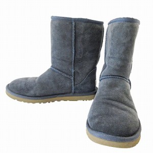 【中古】アグ UGG 5825 CLASSIC SHORT クラシックショート ムートンブーツ ネイビー 紺 6 23cm 0220 レディース