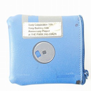 【中古】THE PARK・ING GINZA SONY FLOPPYDISK POUCH コラボ フロッピーディスク型 ポーチ コインケース ブルー 青