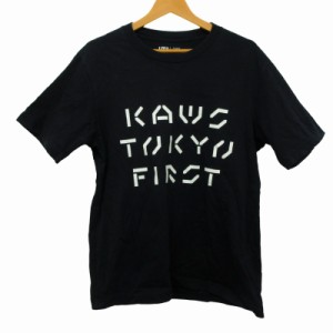 【中古】ユニクロ UNIQLO ×KAWS カウズ UT Tシャツ カットソー 341-446671 L 黒 ブラック 0305 メンズ