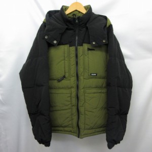 【中古】エクストララージ X-LARGE HOODED FRONT POCKET DOWN JACKET ナイロン ダウンジャケット 01194502 カーキ L