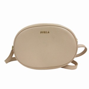 【中古】フルラ FURLA 丸形 ショルダーバッグ カラミニバッグ ピンクベージュ IBO48 0318 レディース