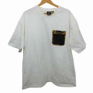 【中古】コロンビア Columbia ×ATMOS PM0724 Tシャツ 胸ポケット 迷彩 カモ柄 XL ホワイト 0321 メンズ