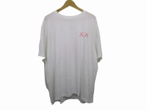 【中古】ユニクロ UNIQLO ×KAWS Tシャツ カットソー ロゴ コラボ 大きいサイズ ホワイト 3XL メンズ