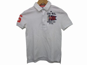 【中古】ポロ バイ ラルフローレン Polo by Ralph Lauren ポロシャツ 半袖 刺繍 白 ホワイト 130 ■GY14 キッズ