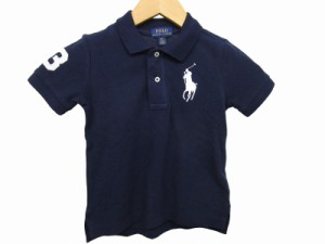 【中古】ポロ ラルフローレン POLO RALPH LAUREN ポロシャツ 半袖 刺繍 子供服 ロゴ 紺 ネイビー 3T ■GY14 キッズ