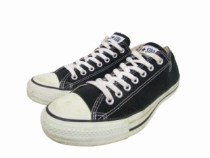 【中古】コンバース CONVERSE ALL STAR ローカット キャンバス スニーカー 1CL129 ブラック ホワイト 24.5?p メンズ