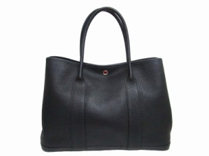 【中古】エルメス HERMES ガーデンパーティ PM トートバッグ ハンドバッグ ネゴンダ □K刻印 2007年製 シルバー金具 ノワール