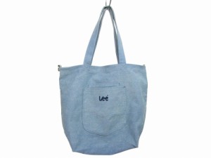 【中古】リー LEE 美品 デニム キャンバス 2way ショルダーバッグ トートバッグ 刺繍ロゴ ライトインディゴ 0515