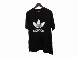 【中古】アディダスオリジナルス adidas originals プリント Tシャツ ロゴ 半袖 カットソー 黒 ブラック M メンズ