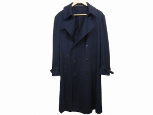 【中古】ポールスミス PAUL SMITH 近年モデル ウール トレンチコート ジャケット 半裏 ロング丈 フォーマル ネイビー S