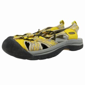 【中古】キーン KEEN WASHABLE FOOTWEAR ニューポートサンダル シューズ 黄 イエロー グレー 23?p 0606 レディース