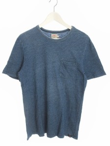 【中古】ファリティブランド FAHERTY BRAND Tシャツ 胸ポケット S ブルー系 半袖 トップス メンズ