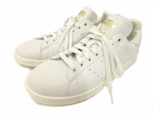 【中古】アディダス adidas STAN SMITH Premium B37900 スタンスミス スニーカー 24.5 ホワイトティント 靴 シューズ