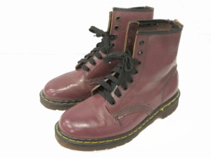 【中古】ドクターマーチン DR.MARTENS 8ホール ブーツ レースアップ ワインレッド系 レザー 靴 シューズ レディース