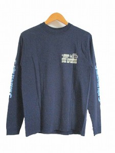 【中古】サンサーフ 東洋 SUN SURF 長袖Tシャツ バックプリント JOHN SEVERSON ジョン セバーソン ネイビー S メンズ