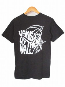 【中古】バンズ VANS プリントTシャツ バックプリント 半袖 ブラック S メンズ