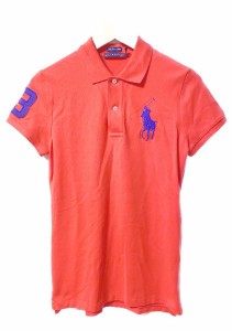 【中古】ラルフローレン RALPH LAUREN 半袖 ポロシャツ ビックポニー M オレンジ トップス メンズ