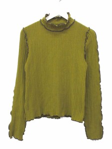 【中古】INella イネラ 20AW ランダムタックメローニット セーター F オリーブ系 長袖 トップス レディース