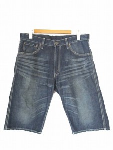 【中古】リーバイス Levi's 503 デニムハーフパンツ シンチバック ユーズド加工 ブルー W34 メンズ