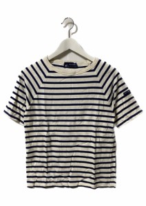 【中古】セントジェームス SAINT JAMES ボーダー 半袖 カットソー 42 ネイビー Tシャツ トップス レディース