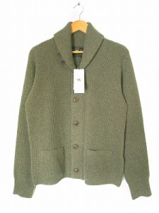 【中古】未使用品 ダブルアールエル RRL 22AW カシミヤ100% ショールカラーカーディガン ニットカーディガン オリーブ S 