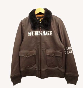 【中古】未使用品 サブサエティ SUBCIETY G-1 with HOUSTON ヒューストン フライトジャケット ステンシル 羊革 S