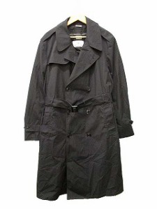 【中古】U.S.NAVY トレンチコート ロングコート DPSC ブラック 黒 42R メンズ