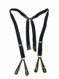 【中古】ダブルアールエル RRL サスペンダー ベルト ?Braces Suspender ネイビー ブラウン 本革 その他