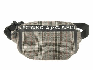 【中古】アーペーセー A.P.C. ウエストバッグ チェック ツイード グレー BAG カバン 鞄 メンズ レディース