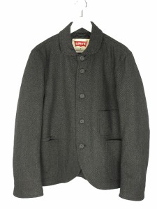 【中古】リーバイス Levi's ヘリンボーンジャケット ウール 裏地キルト M グレー 中綿 アウター メンズ