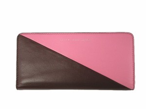 【中古】マークバイマークジェイコブス MARC by MARC JACOBS 長財布 二つ折り レザー バイカラー ピンク ブラウン