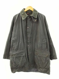 【中古】バブアー Barbour 00s ボーダー BORDER オイルドジャケット イングランド製 チャコール C42 メンズ