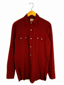 【中古】リーバイス Levi's ウエスタンシャツ 長袖 シャツ ショートホーン 復刻 61505 日本製 レッド L メンズ