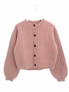 【中古】エパ epa ニット カーディガン ケーブル F ピンク ウール トップス knit cardigan レディース